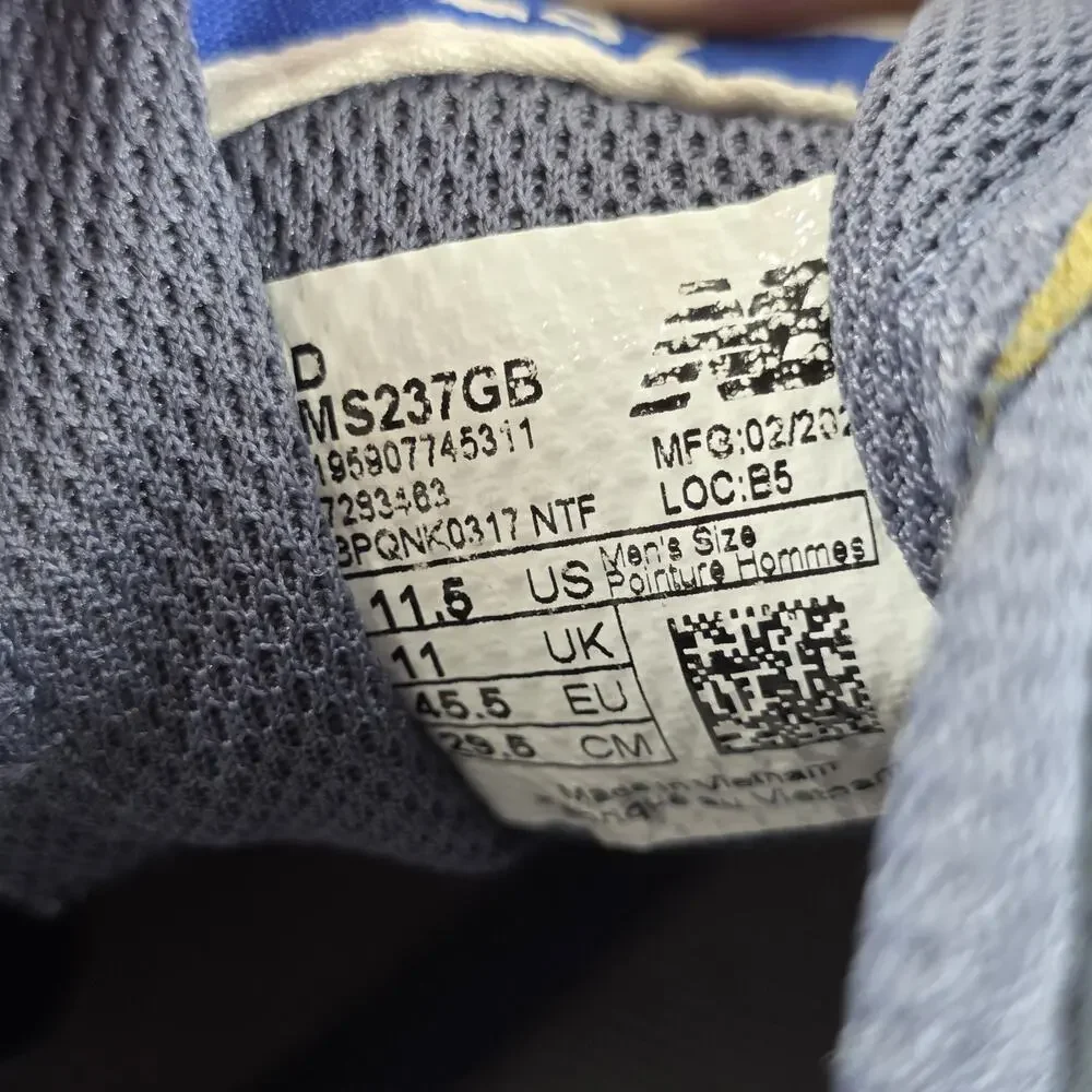 New Balance 237 Natural Indigo Mens Dark Blue Size 11.5 Athletic Shoes MS237GB